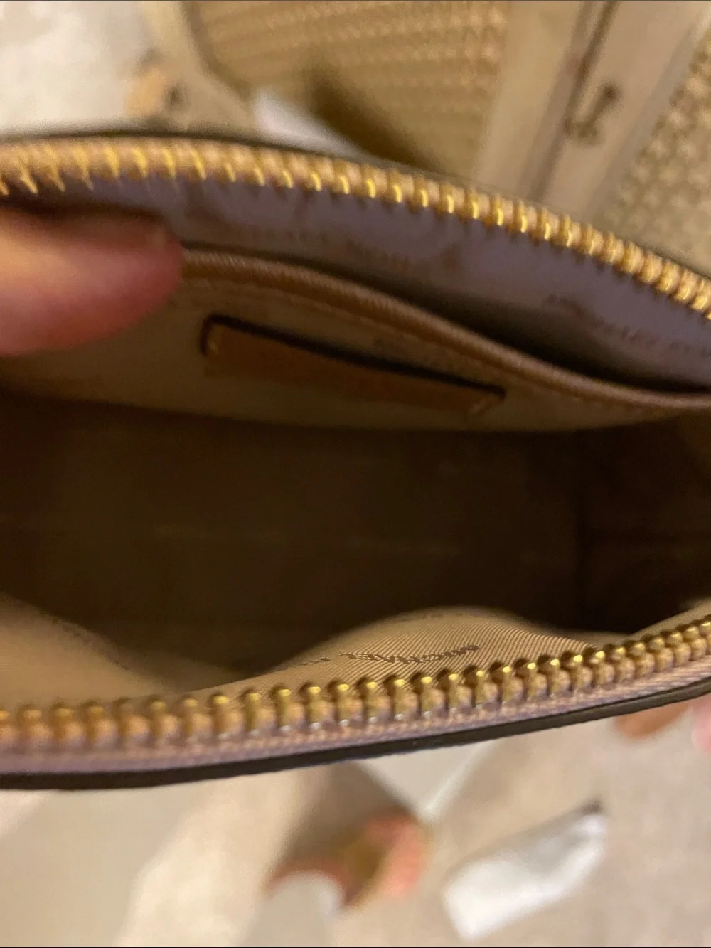 Michael Kors Blush Saffiano Leather Makeup Pouch with Gold Hardware